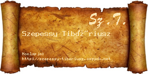 Szepessy Tibériusz névjegykártya